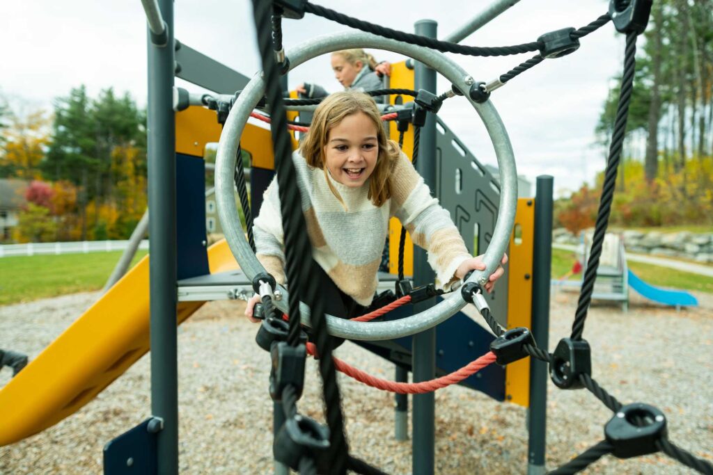 Kids on playground having fun