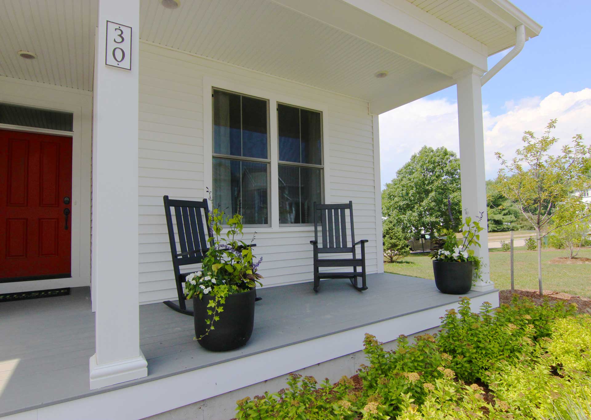 Porch chairs at Hillside Model Home